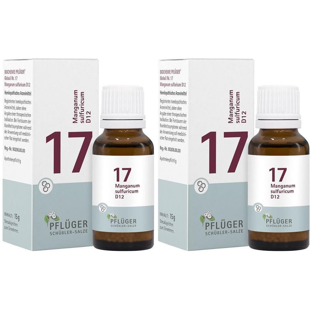 Biochemie Pflüger 17 Manganum sulfuricum D 12 Gl. 2x 2x15 g Globuli