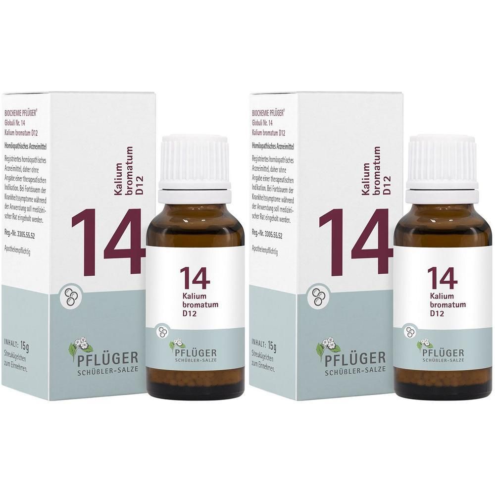 Biochemie Pflüger 14 Kalium bromatum D 12 Globuli 2x 2x15 g