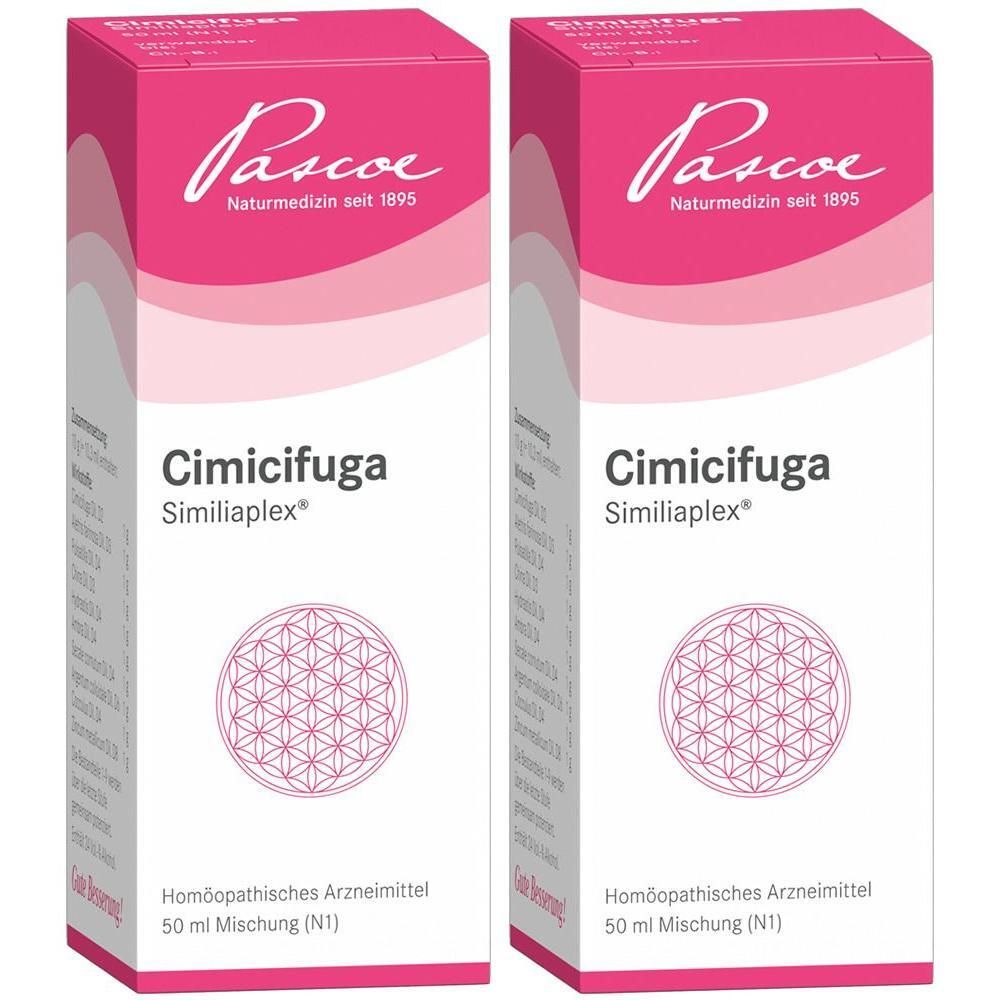 Zwei Packungen Cimicifuga Similiaplex, 50 ml Mischung (N1). Homöopathisches Arzneimittel.