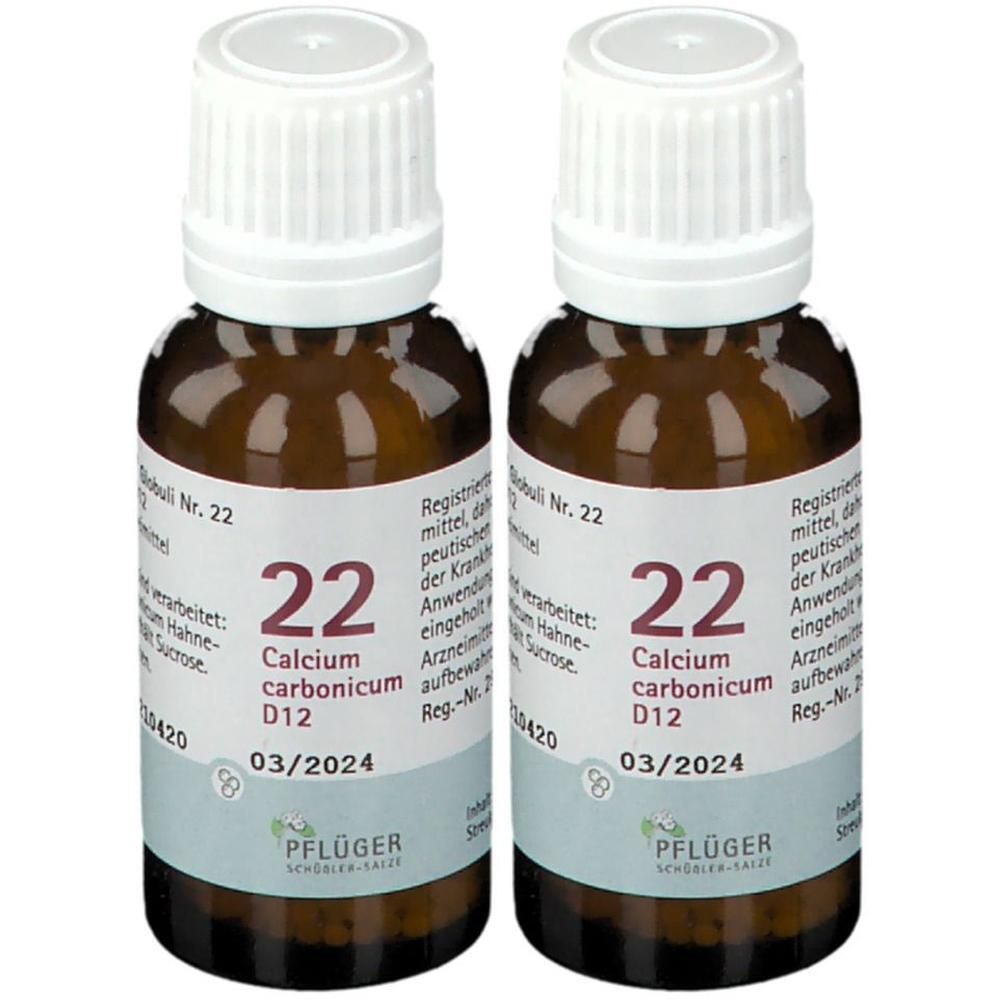 Biochemie Pflüger 22 Calcium carbonicum D 12 Glob. 2x 2x15 g Globuli