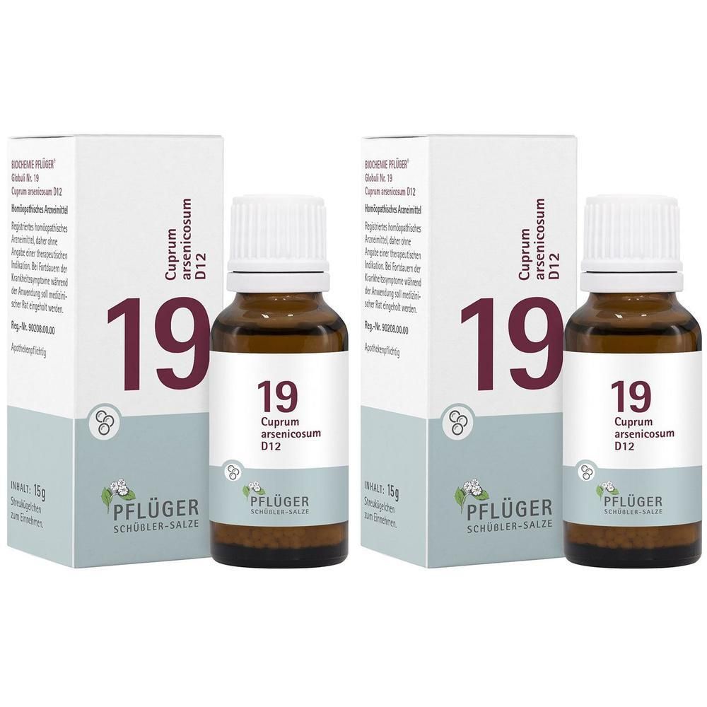 Biochemie Pflüger 19 Cuprum arsenicosum D 12 Glob. 2x 2x15 g Globuli