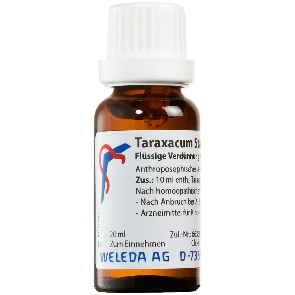 Flasche Taraxacum Stanno Cultum Rh D3 von WELEDA, 20ml, flüssige Verdünnung.