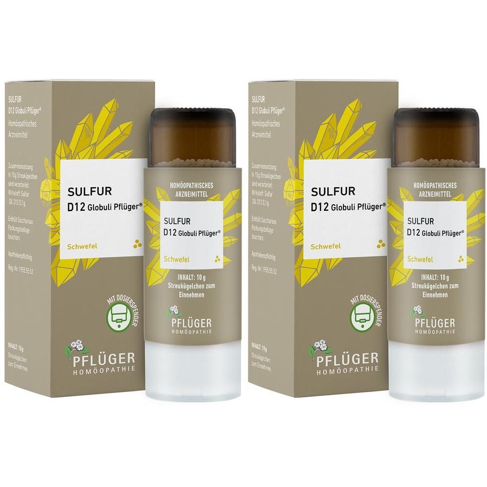 Sulfur D 12 Globuli Pflüger Dosierspender 2x 2x10 g