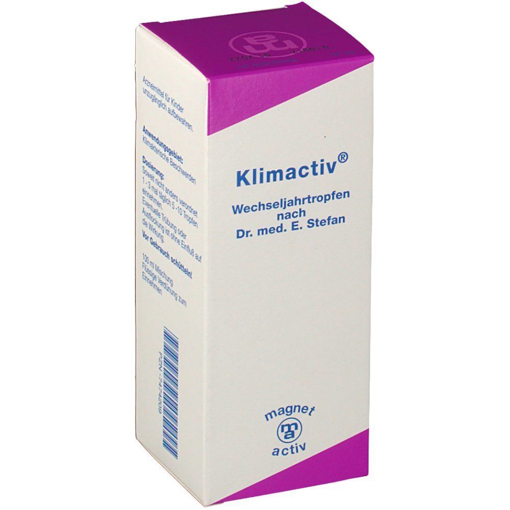 Schachtel Klimactiv Wechseljahrtropfen von magnet-activ.