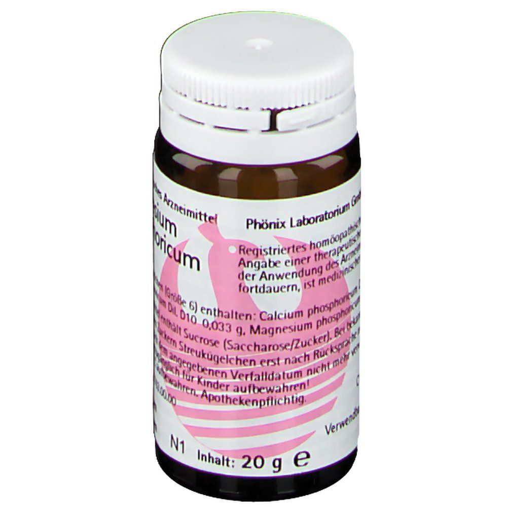 Ein Fläschchen Magnesium phosphoricum Phcp® Streukügelchen, 20g.