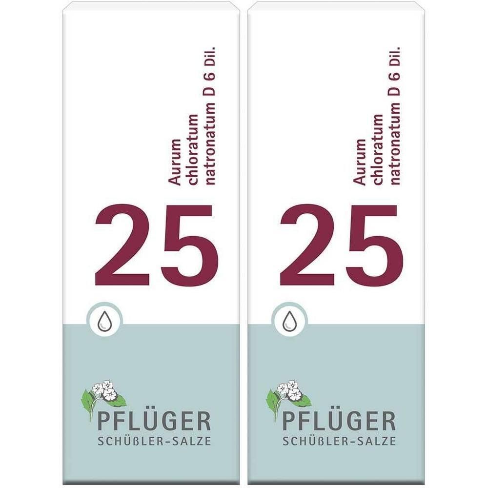 Zwei Packungen Schüßler-Salze Nr. 25 Aurum chloratum natronatum D6 von Pflüger.