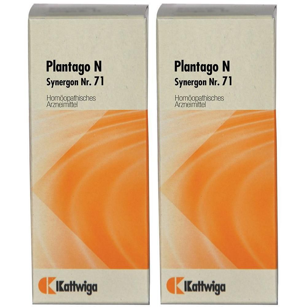 Zwei Packungen Plantago N Synergon Nr. 71, homöopathisches Arzneimittel von Kattwiga.