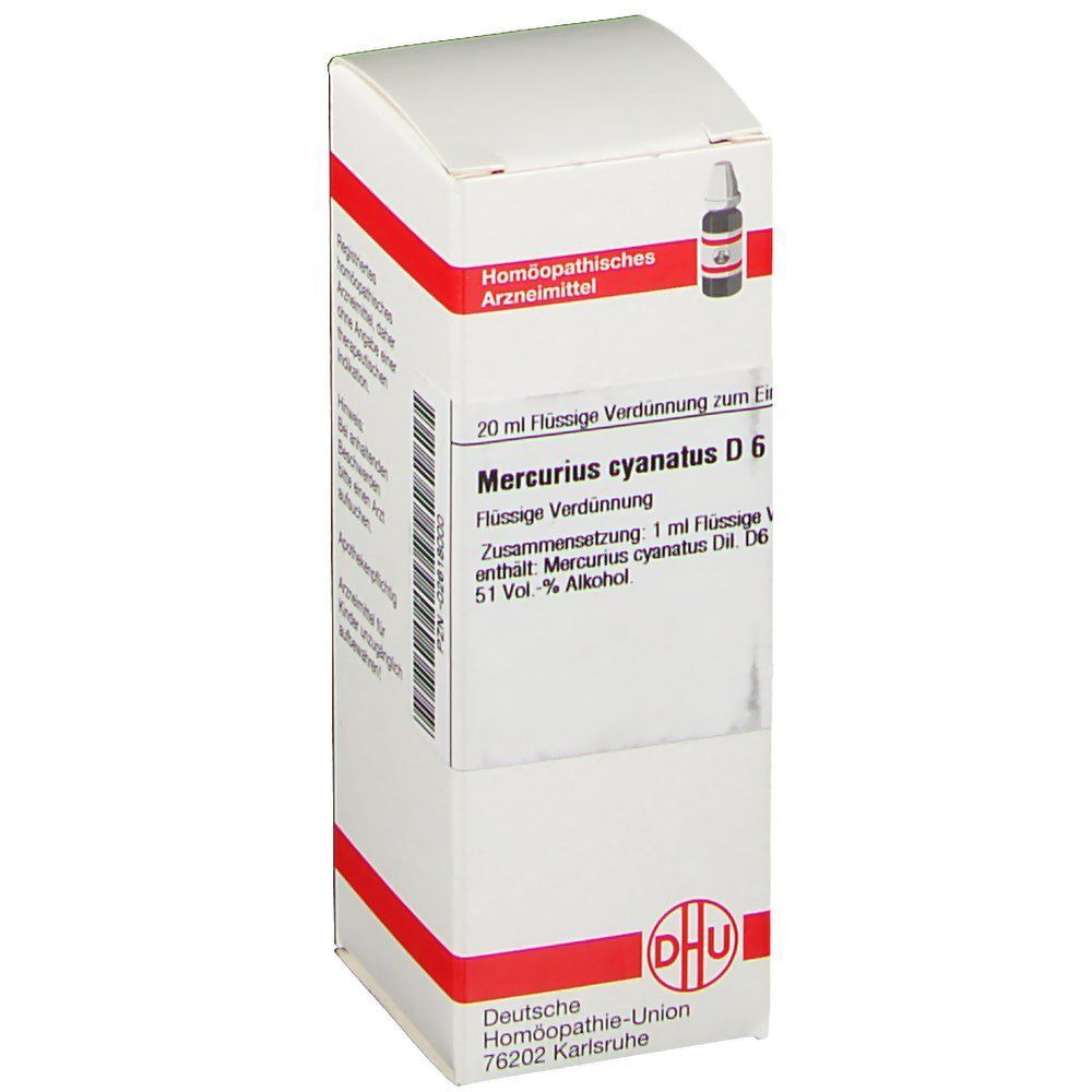 Verpackung DHU Mercurius Cyanatus D6, 20 ml.