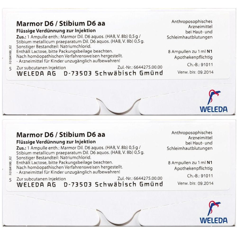 Marmor D 6/Stibium 6 aa Ampullen 2x 2x8x1 ml