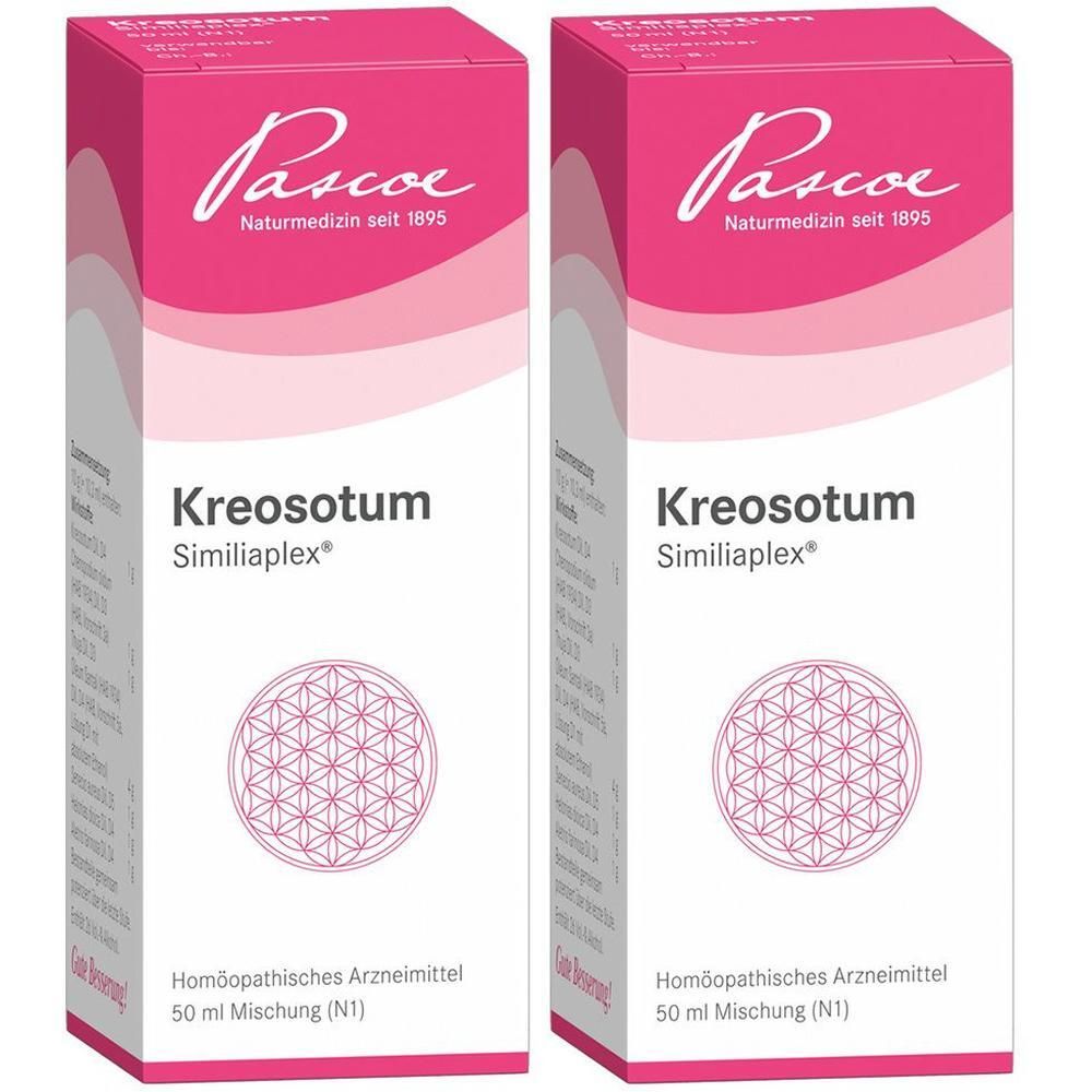 Zwei Packungen Kreosotum Similiaplex® Tropfen, 50 ml Mischung (N1). Pascoe Naturmedizin.