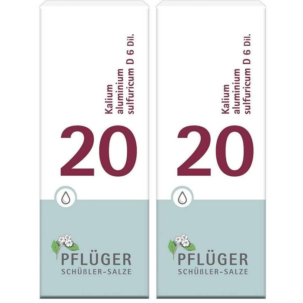 Zwei Packungen Schüßler-Salz Nr. 20 Kalium aluminium sulfuricum D6 von Pflüger.