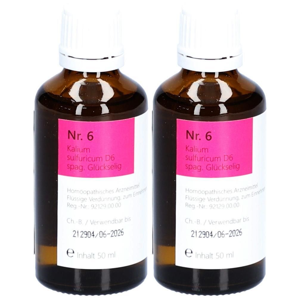 Nr.6 Kalium sulfuricum D 6 spag.Glückselig 2x 2x50 ml Tropfen zum Einnehmen