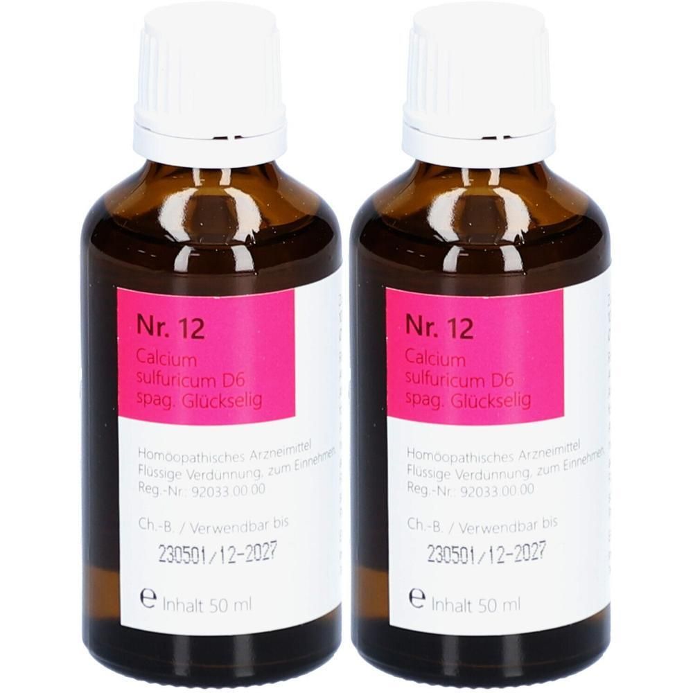 Nr.12 Calcium sulfuricum D 6 spag.Glückselig 2x 2x50 ml Tropfen zum Einnehmen