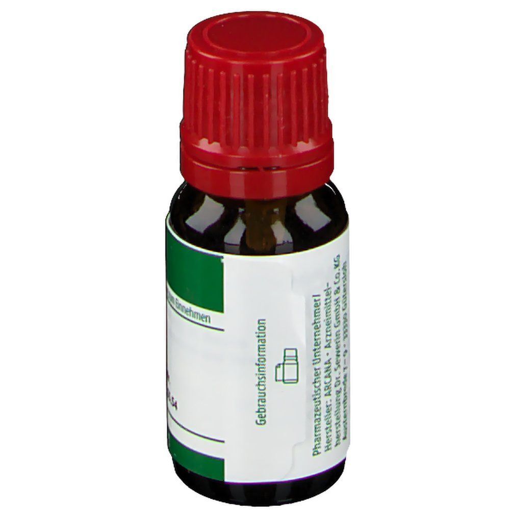 ARCANA Barium carbonicum LM VI Fläschchen, Seitenansicht mit Etikett.