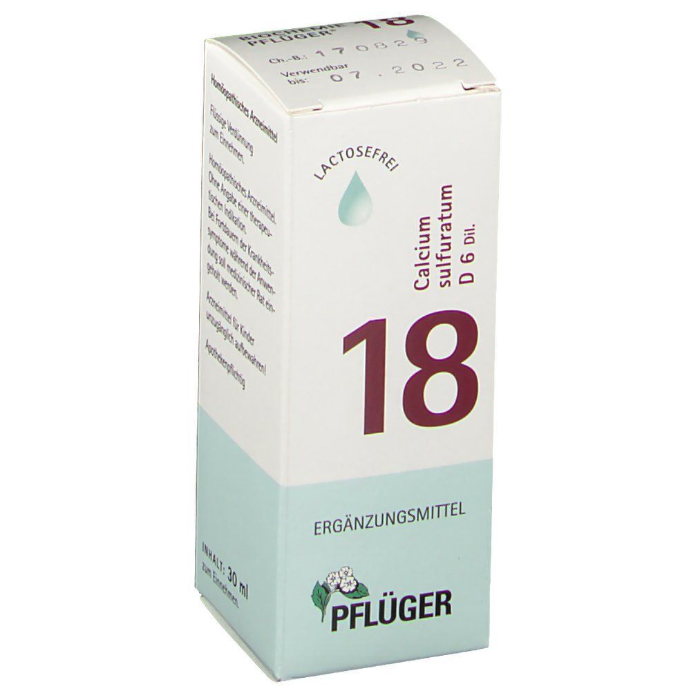 Packung Schüßler-Salz Nr. 18 Calcium sulfuratum D6 Dil., lactosefrei.