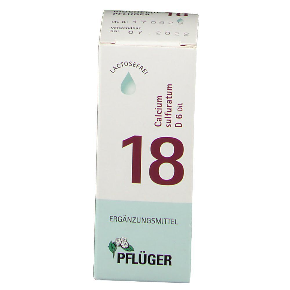 Packung Schüßler-Salz Nr. 18 Calcium sulfuratum D6 Dil., lactosefrei.