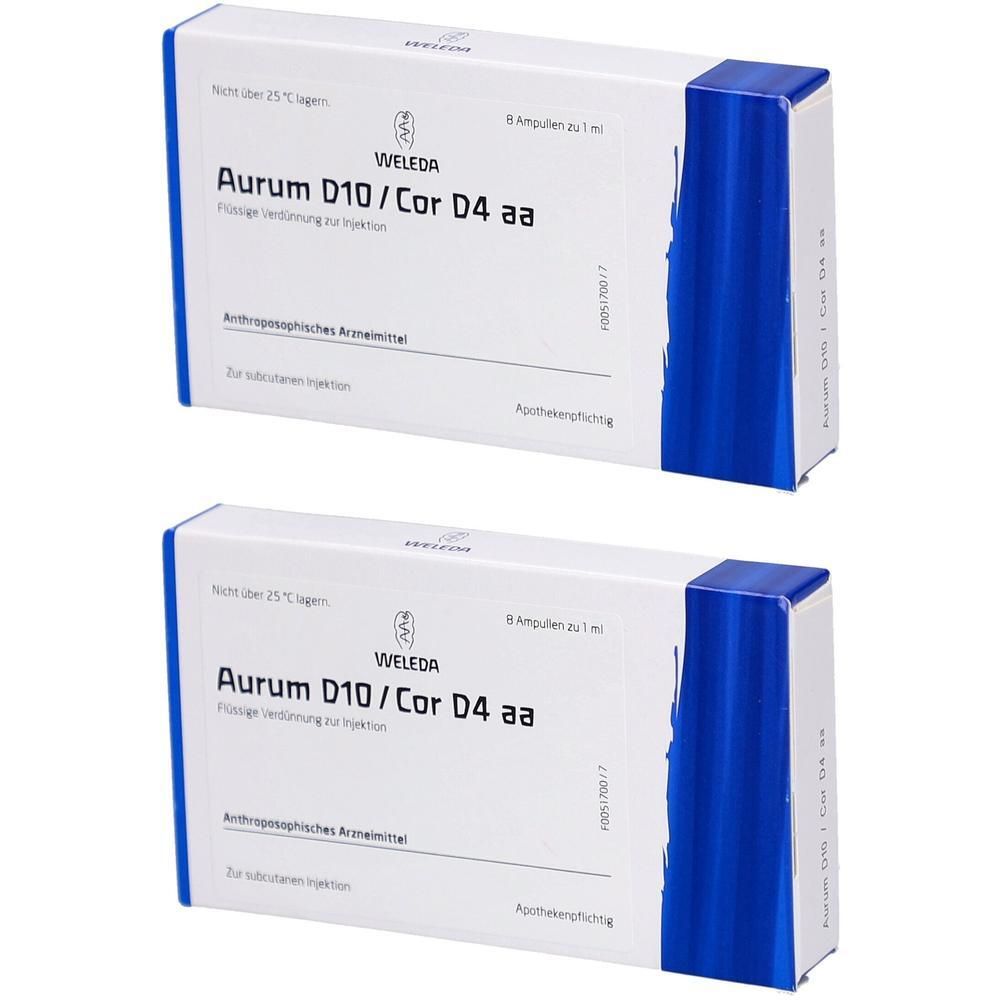 Aurum D 10/Cor 4 aa Ampullen 2x 2x8x1 ml