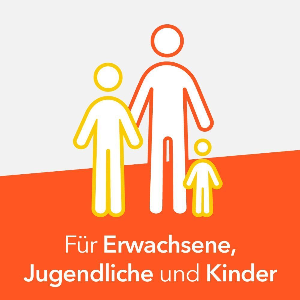 Symbole von Erwachsenen und Kindern. Text: Für Erwachsene, Jugendliche und Kinder.