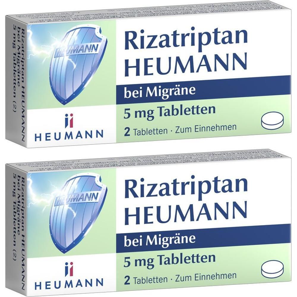 Rizatriptan Heumann bei Migräne 5 mg Tabletten 2x 2x2 St