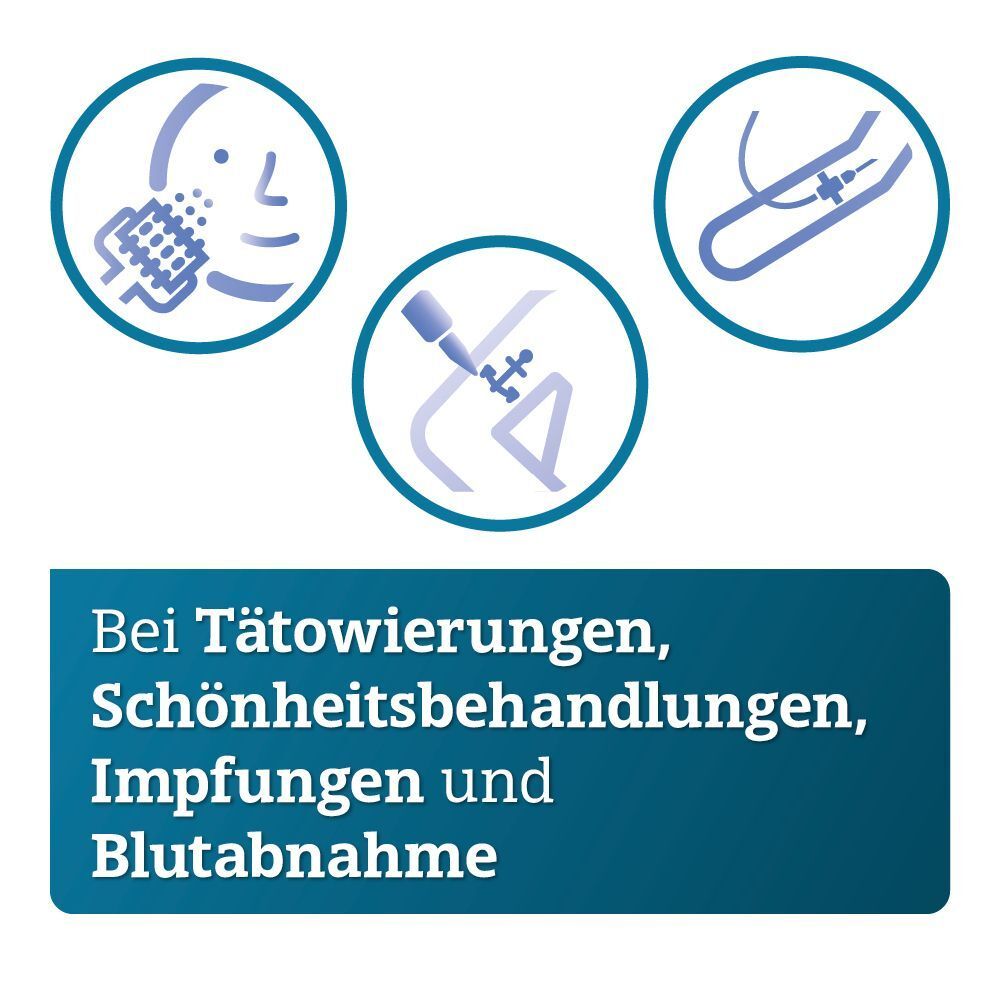 Symbole für Tätowierungen, Schönheitsbehandlungen, Impfungen und Blutentnahme.