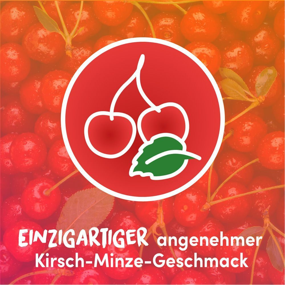 Symbol für Kirsch-Minze-Geschmack von Lemocin® Flurbiprofen.
