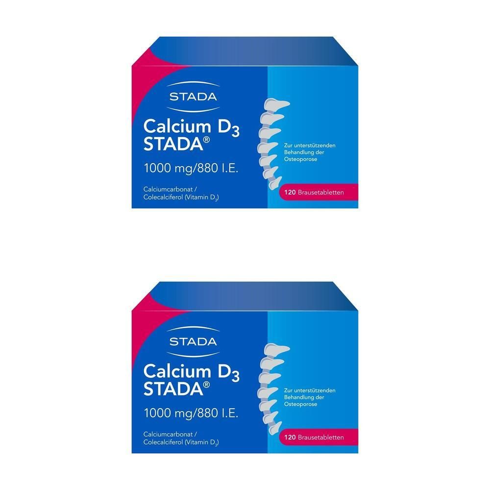 Calcium D3 Stada 1000 mg/880 I.e. Brausetabletten 2x 2x120 St