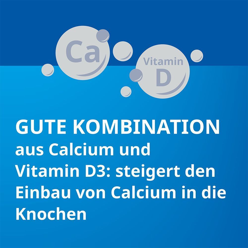 Grafik mit Calcium und Vitamin D3, "Gute Kombination".