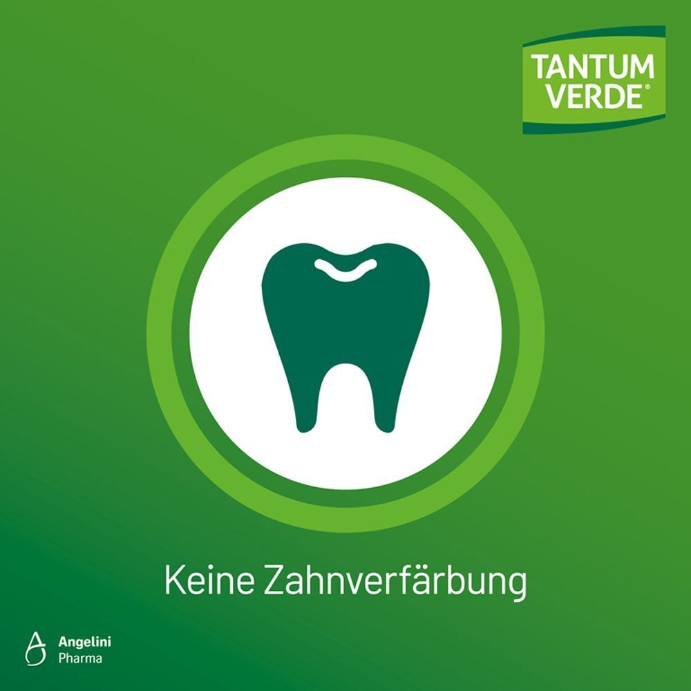 Symbol eines Zahns mit der Aufschrift 'Keine Zahnverfärbung'.