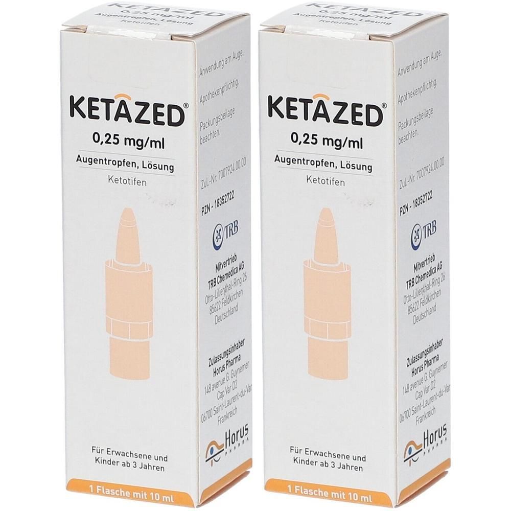 Ketazed 0,25 mg/ml Augentro.Lsg.unkonserviert 2x 2x1x10 ml Augentropfen