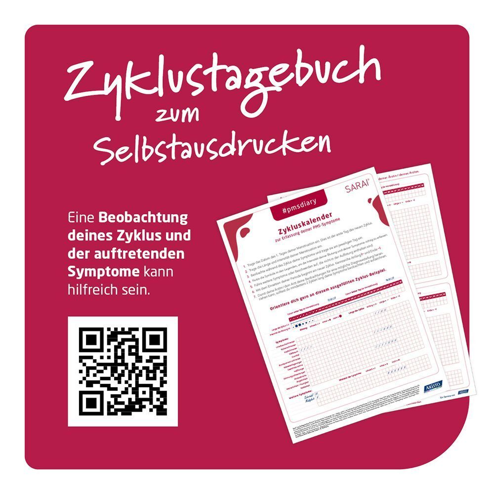 Anleitung zum Ausdrucken eines Zyklustagebuchs mit QR-Code.