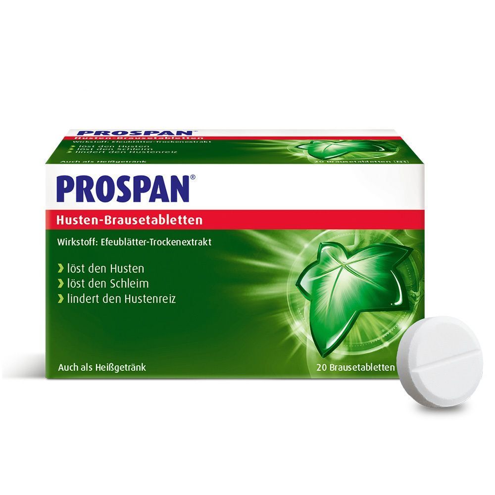 Prospan Husten-Brausetabletten natürlicher Hustenlöser als Heiß- oder Kaltgetränk