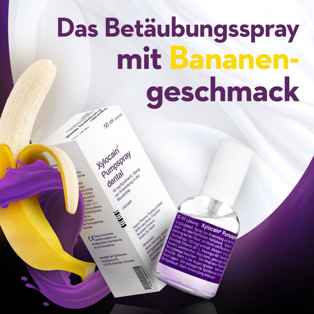 Xylocain Pumpspray Dental mit Bananengeschmack, 50 ml.