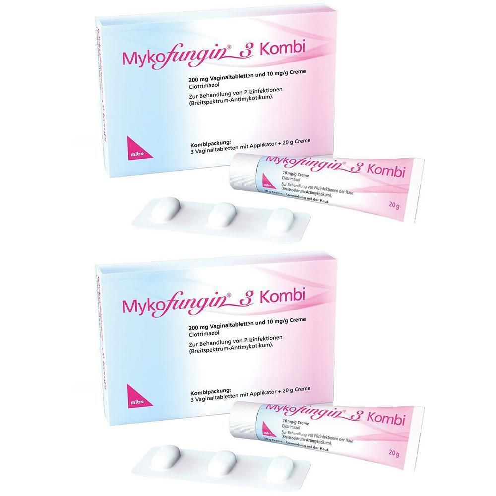 Mykofungin 3 Kombi 200 mg Vaginaltab.+10 mg/g Cre. 2x 2x1 St Kombipackung