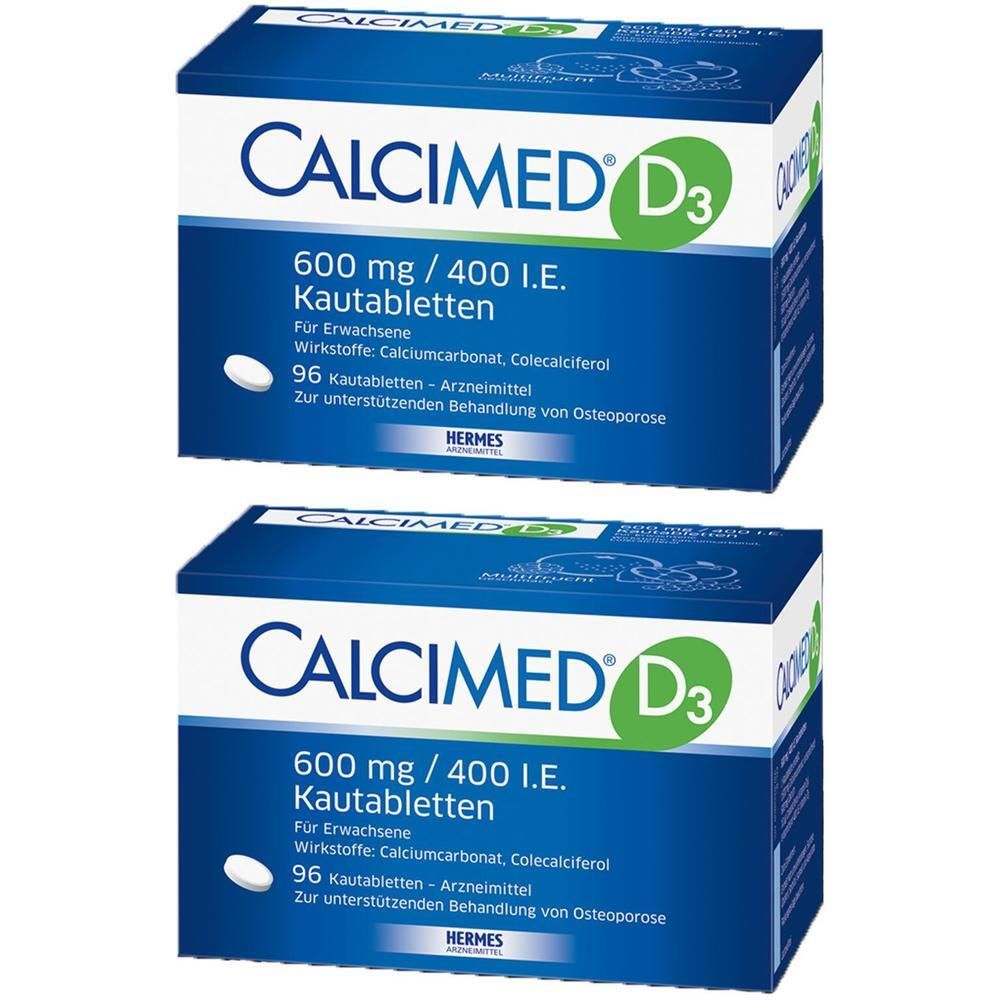 Calcimed D3 600 mg/400 I.e. Kautabletten 2x 2x96 St