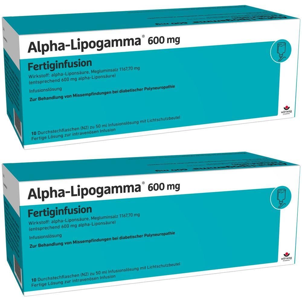 Alpha-Lipogamma 600 mg Fertiginfusion Dsfl. 2x 2x10x50 ml Infusionslösung