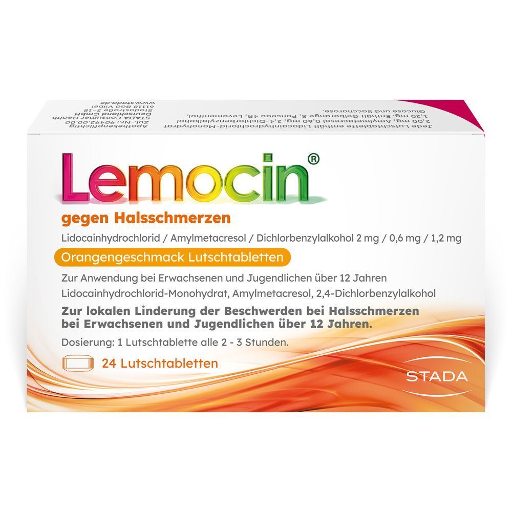Lemocin gegen Halsschmerzen Orangengeschmack