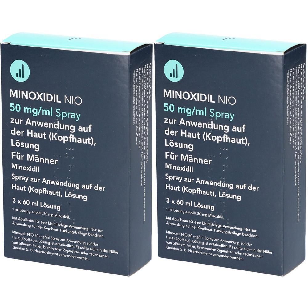 Minoxidil NIO 50mg/ml Spray z.Anw.a.d.Kopfhaut Lsg 2x 2x3x60 ml Lösung