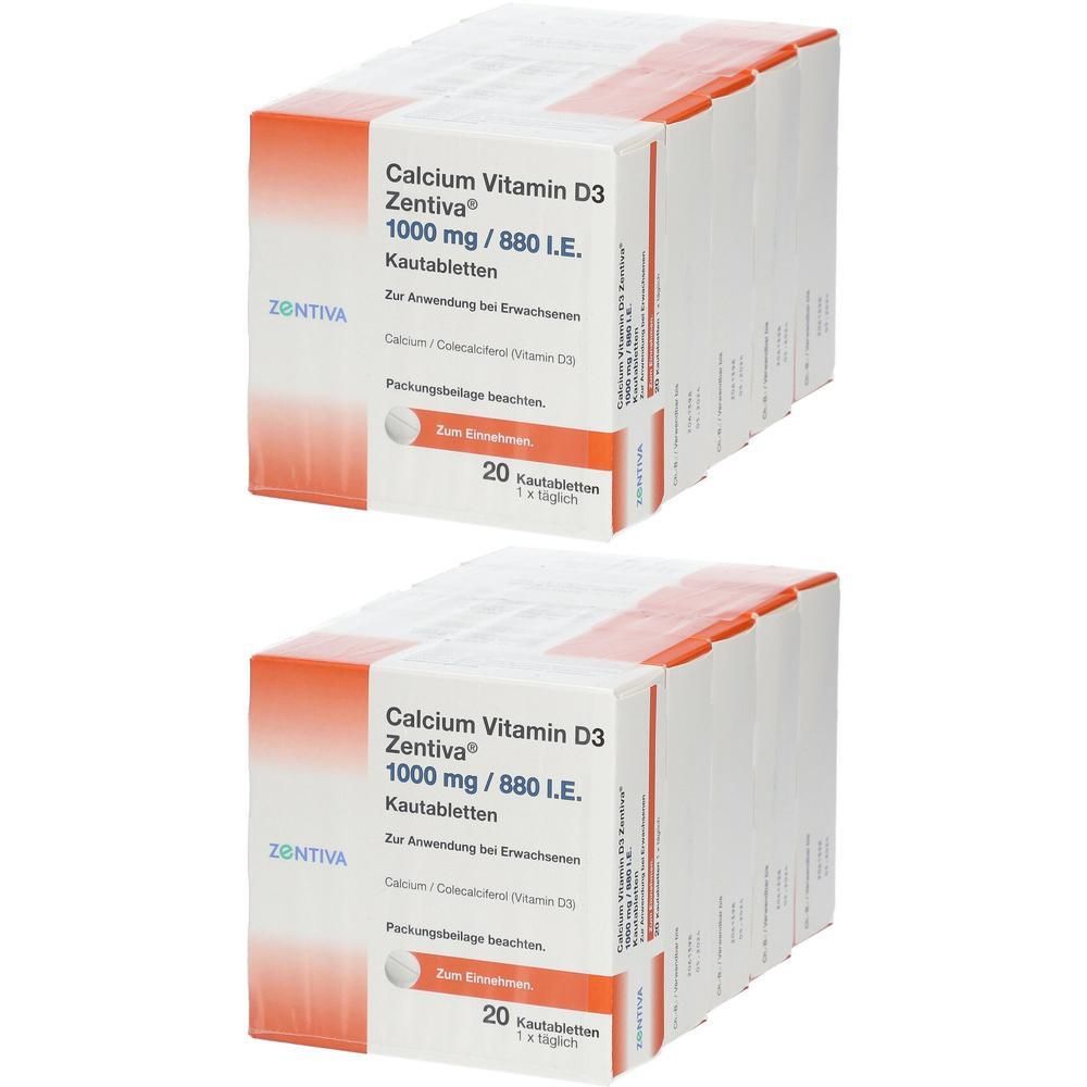 Calcium Vitamin D3 Zentiva 1000 mg/880 I.e. Kautab 2x 2x100 St Kautabletten
