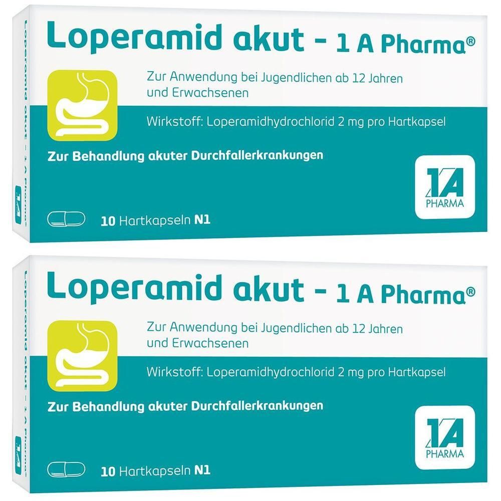 Loperamid akut-1A Pharma Hartkapseln 2x 2x10 St