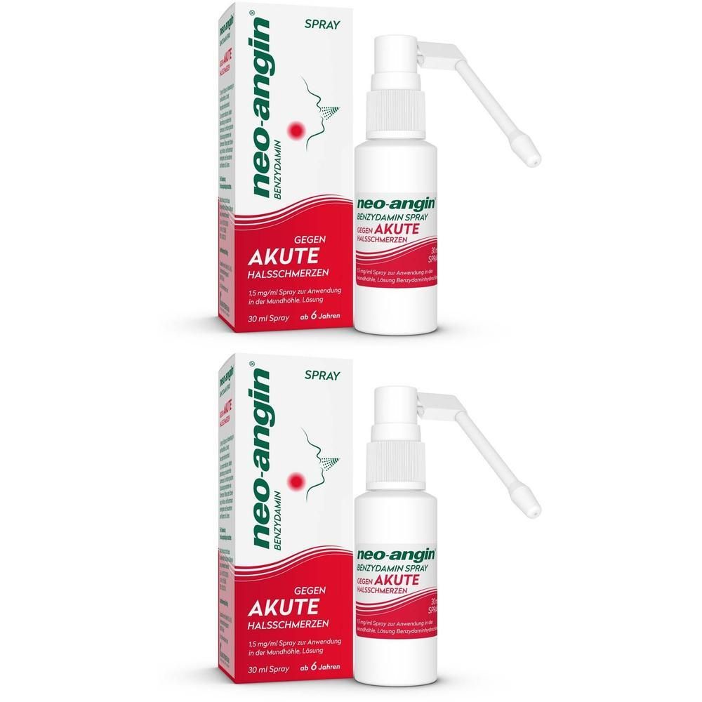 Neo-Angin Benzydamin Spray gegen akute Halsschmer. 2x 2x30 ml