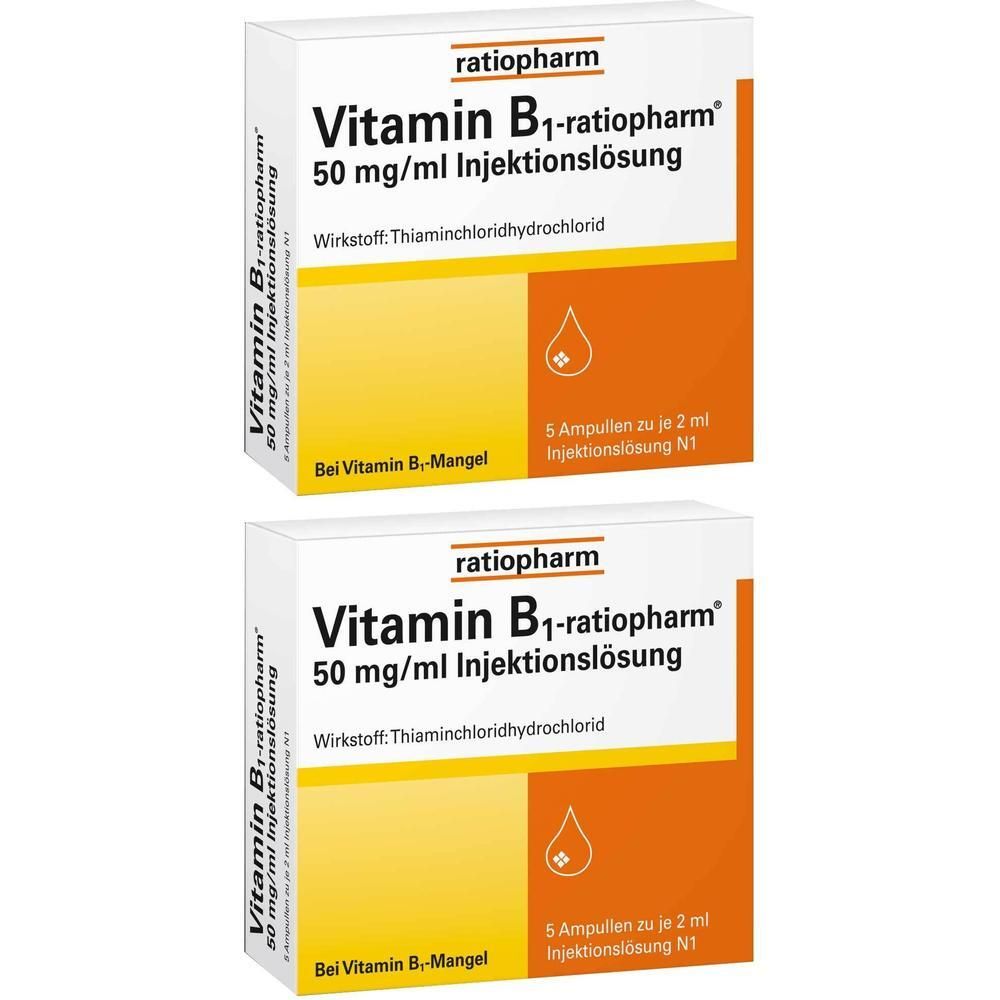 Vitamin B1-Ratiopharm 50 mg/ml Inj.Lsg.Ampullen 2x 2x5x2 ml Ampullen