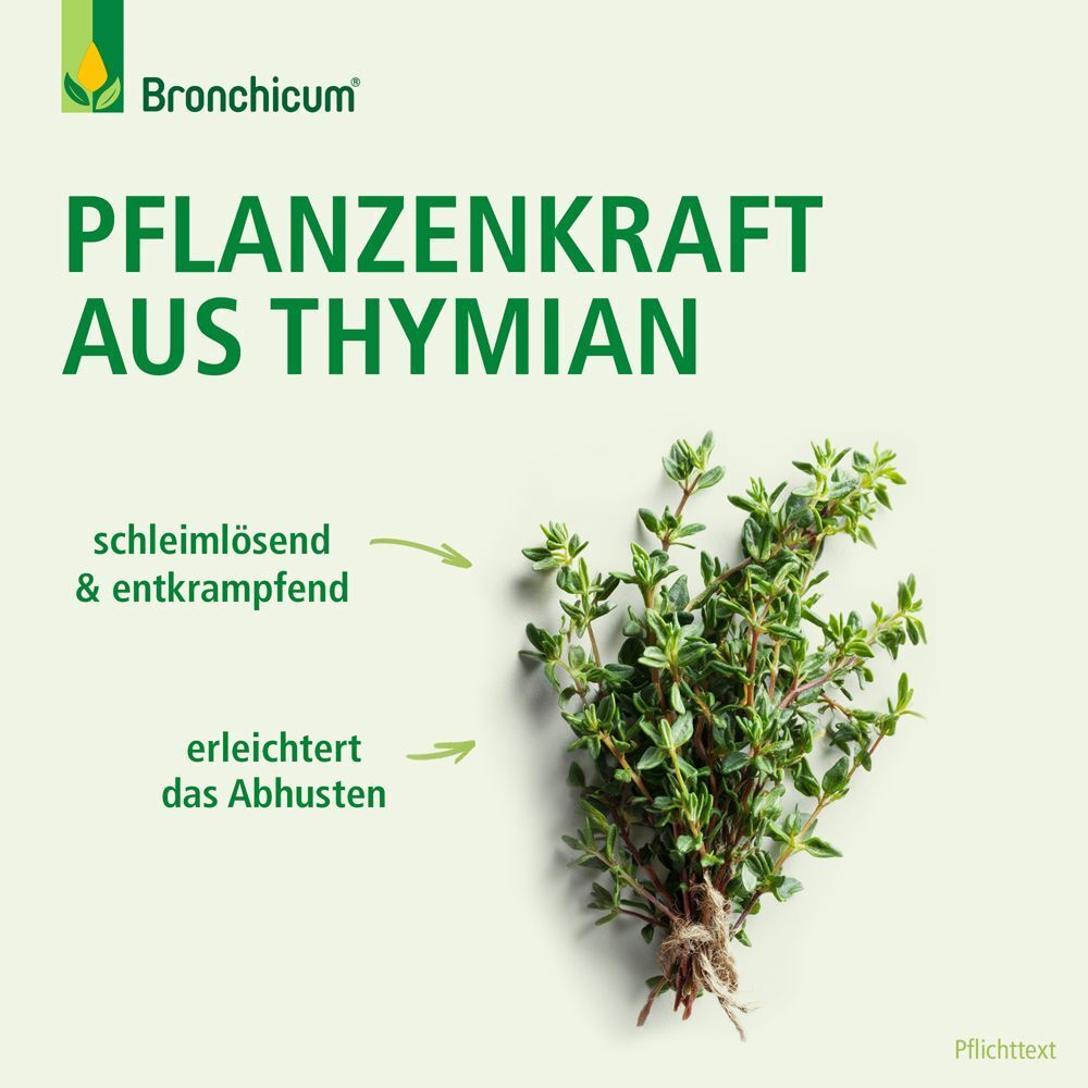 Bronchicum: Pflanzenkraft aus Thymian, schleimlösend und entkrampfend.