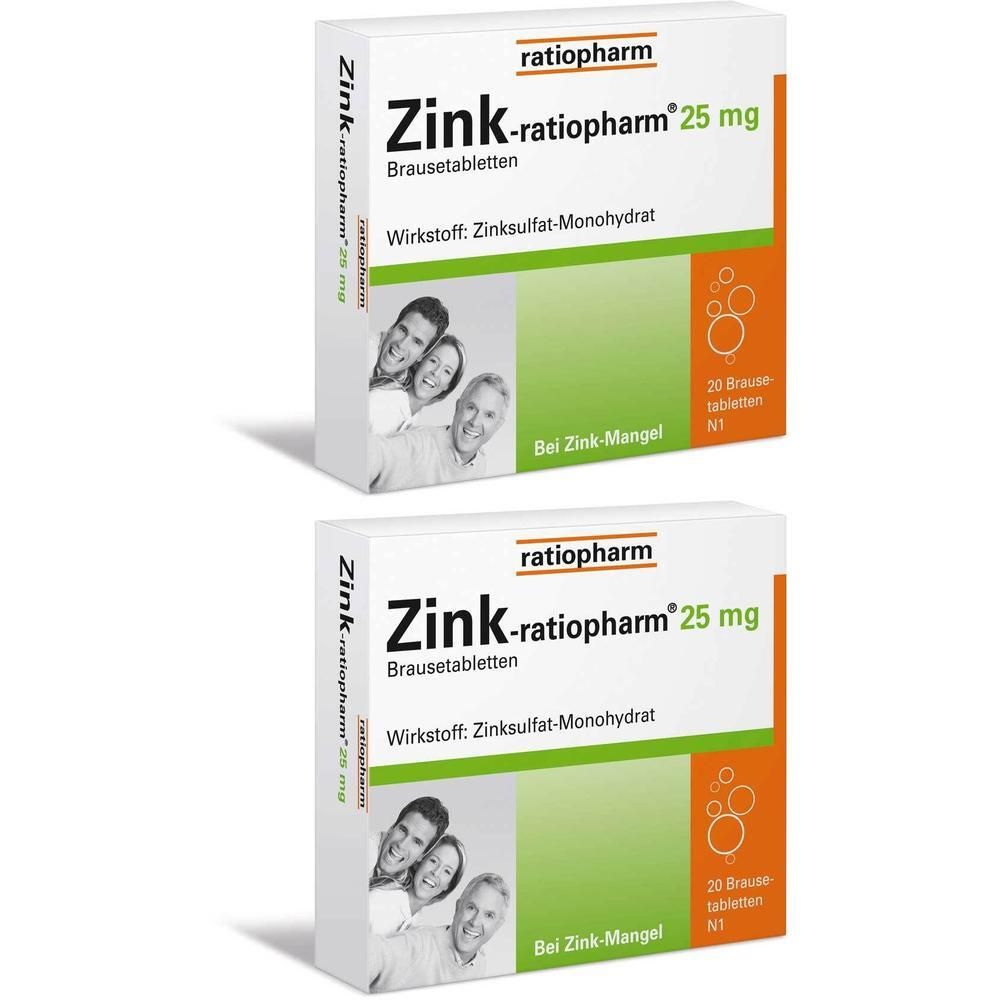 Zink-Ratiopharm 25 mg Brausetabletten 2x 2x20 St