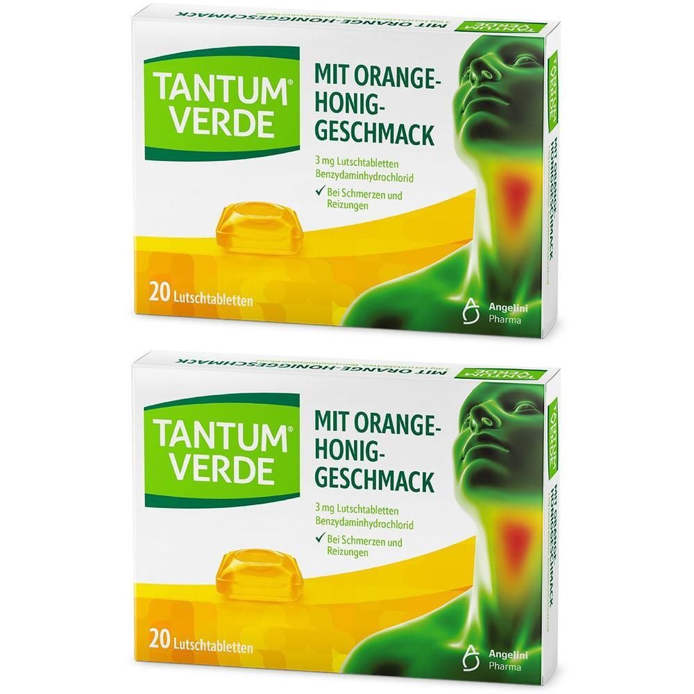 Tantum Verde 3 mg Lutschtabl.m.Orange-Honiggeschm. 2x 2x20 St Lutschtabletten
