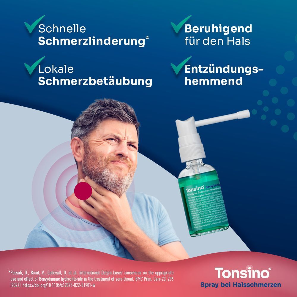 Tonsino Spray bei Halsschmerzen