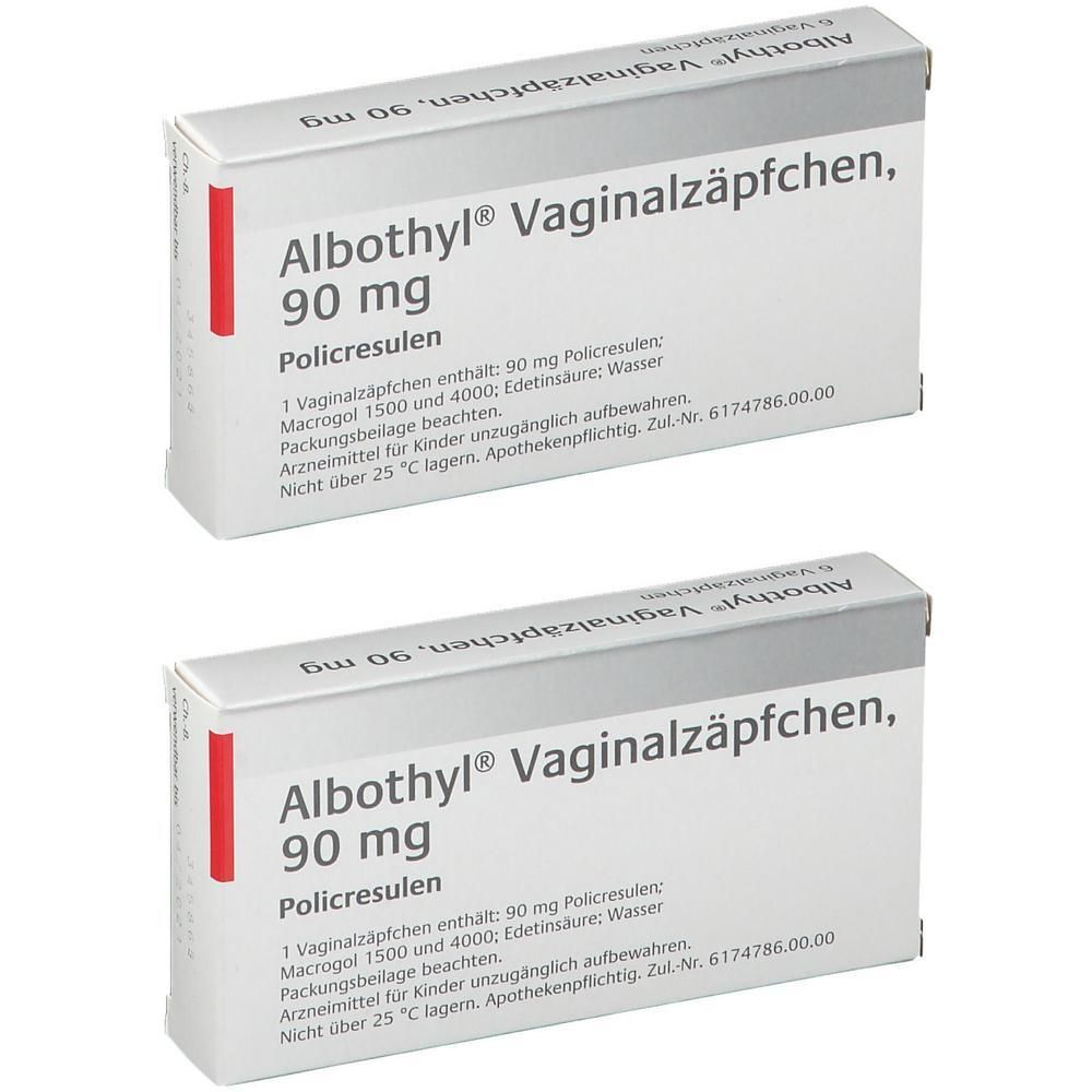 Albothyl Vaginalzäpfchen 90 mg 2x 2x6 St Vaginalsuppositorien