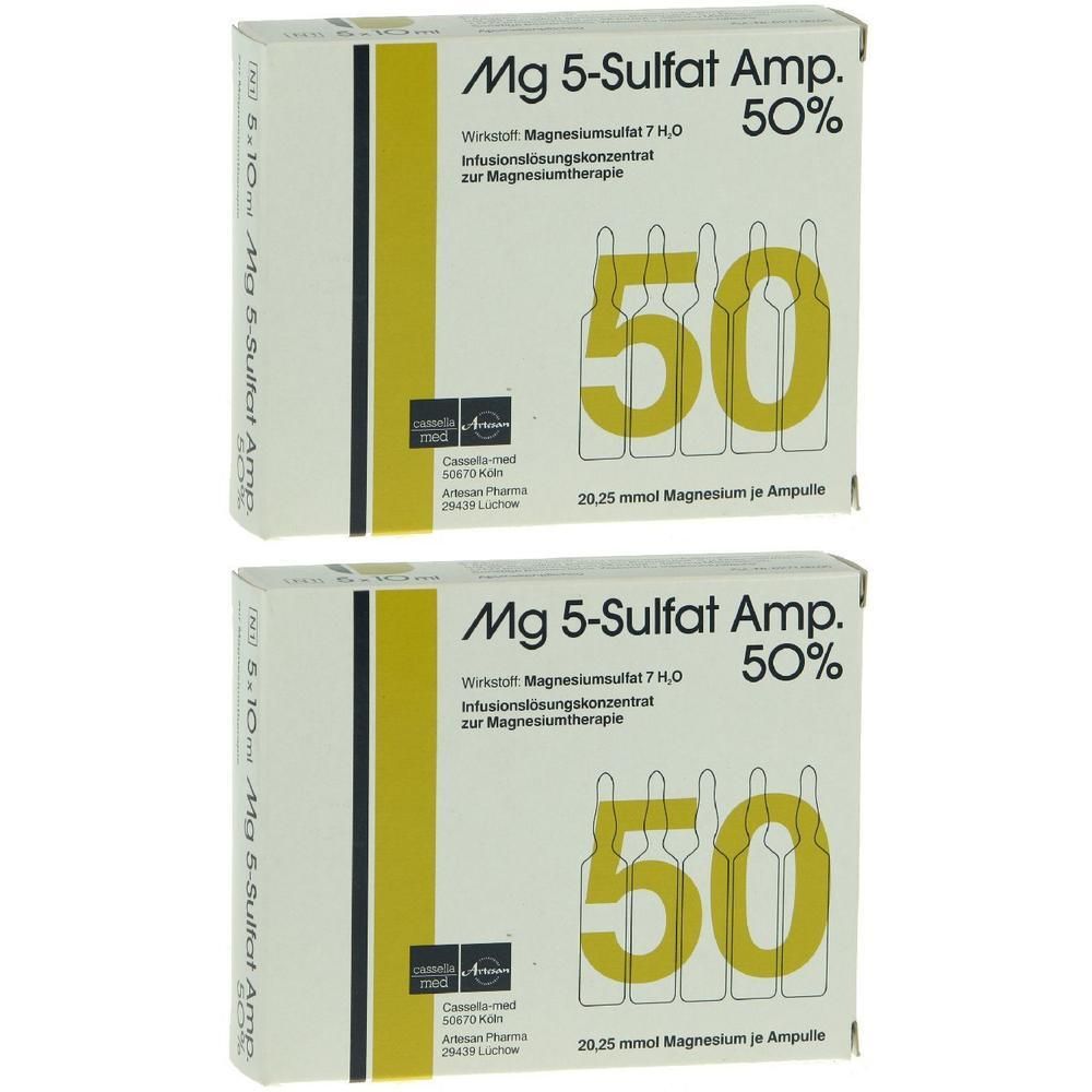 MG 5 Sulfat Amp. 50% Infusionslösungskonzentrat 2x 2x5 St