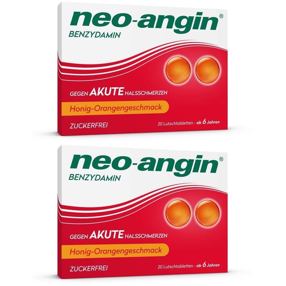 Neo-Angin Benzydamin akute Halsschmerz.Honig-Oran. 2x 2x20 St Lutschtabletten