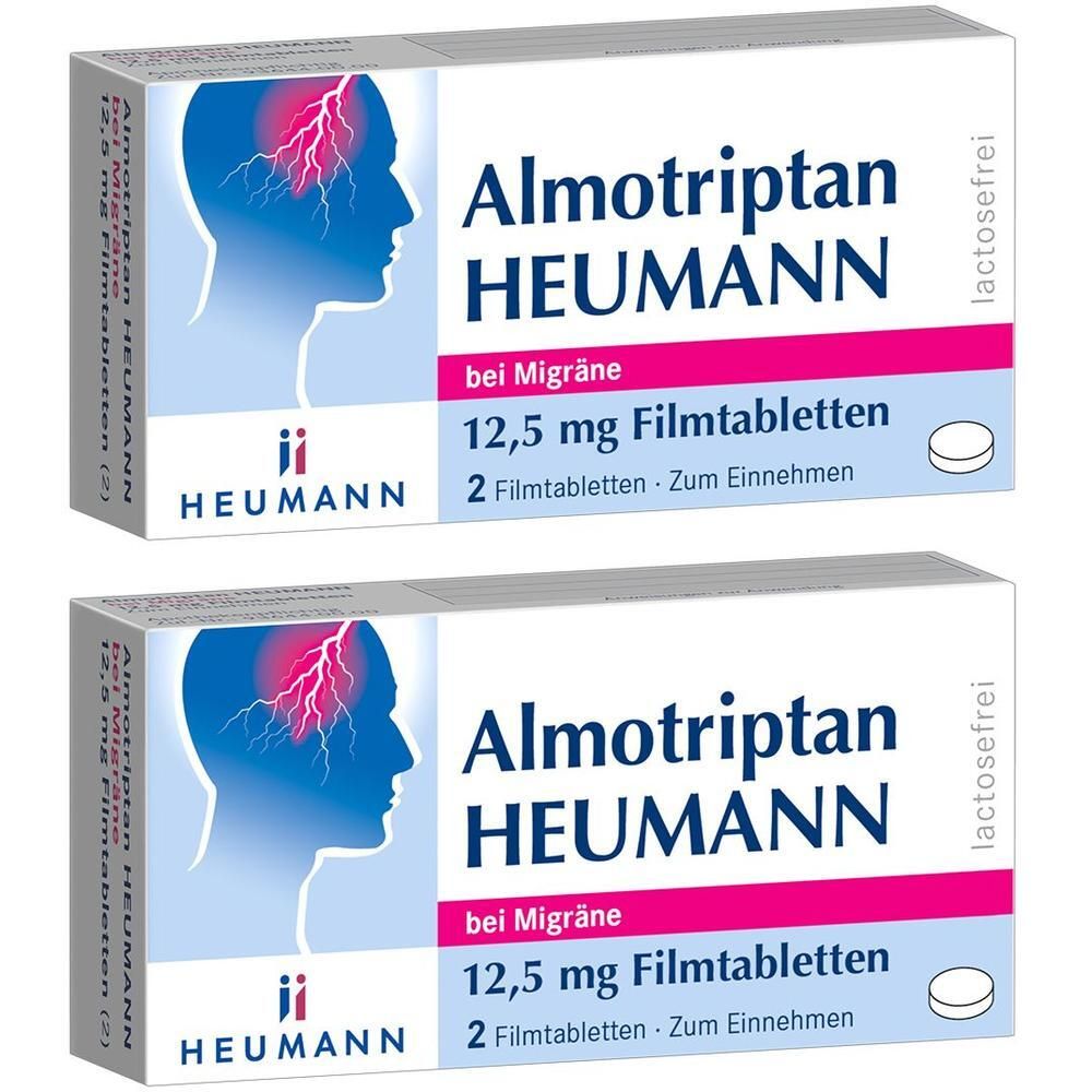 Almotriptan Heumann bei Migräne 12,5 mg Filmtabl. 2x 2x2 St Filmtabletten