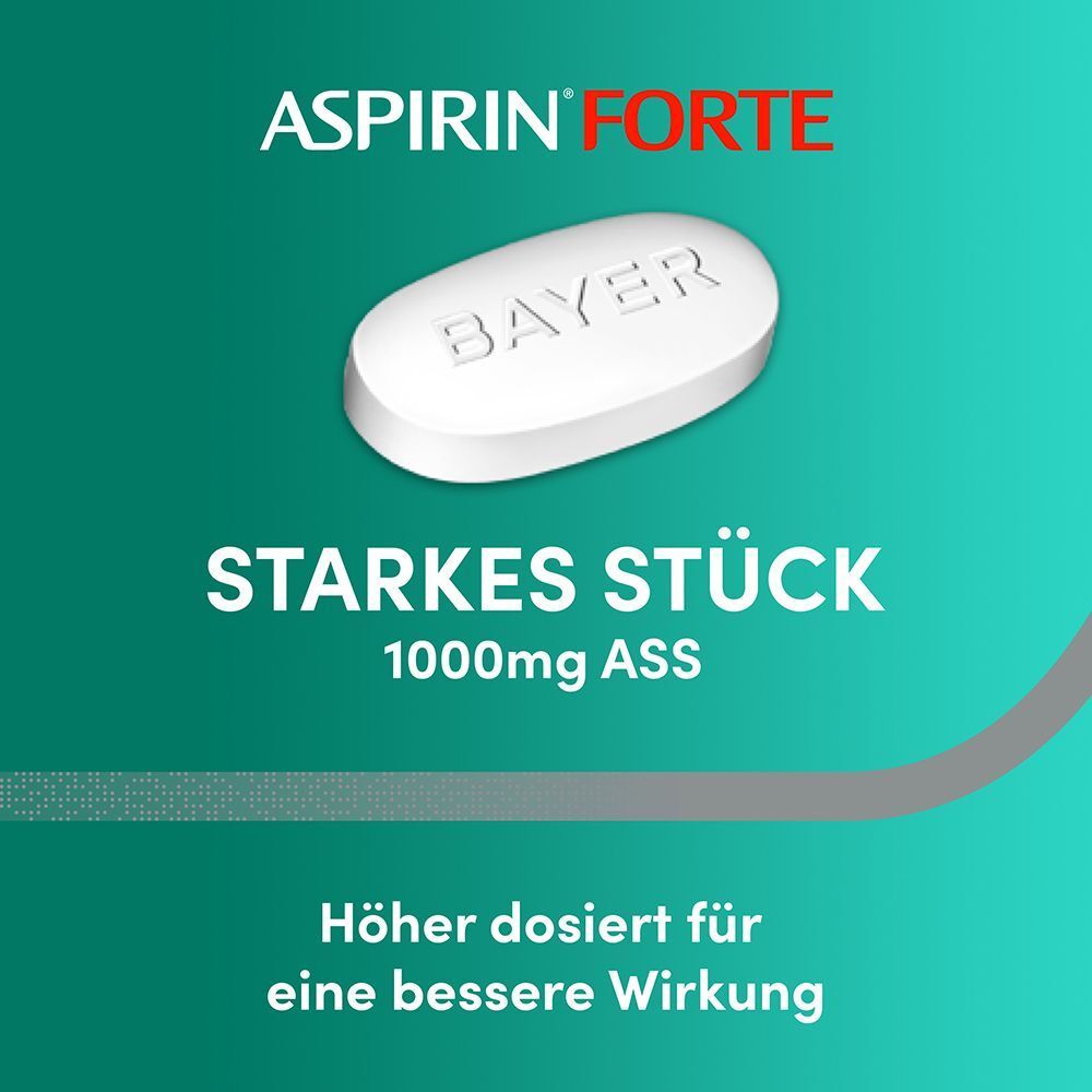 Eine Aspirin® Forte Tablette mit 1000 mg ASS.